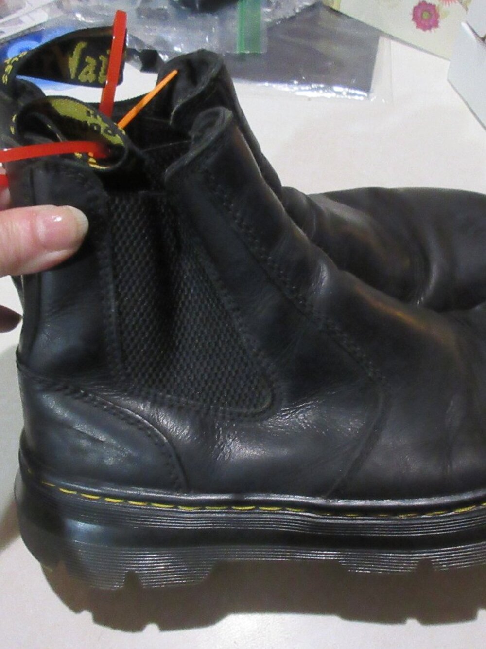 Dr. Martens Black Chelsea Boots - Women's pull -On Ankle Boots. Size 8 euro 39